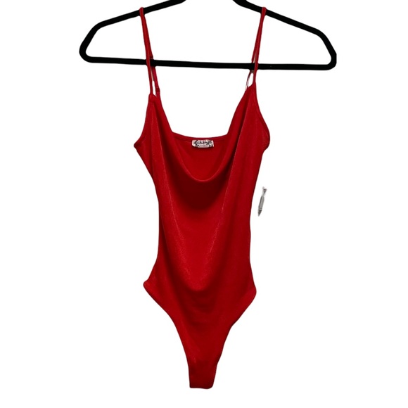 NEW FREE PEOPLE Cowls In The Club Bodysuit Love Glare Red Size XS - Picture 6 of 12